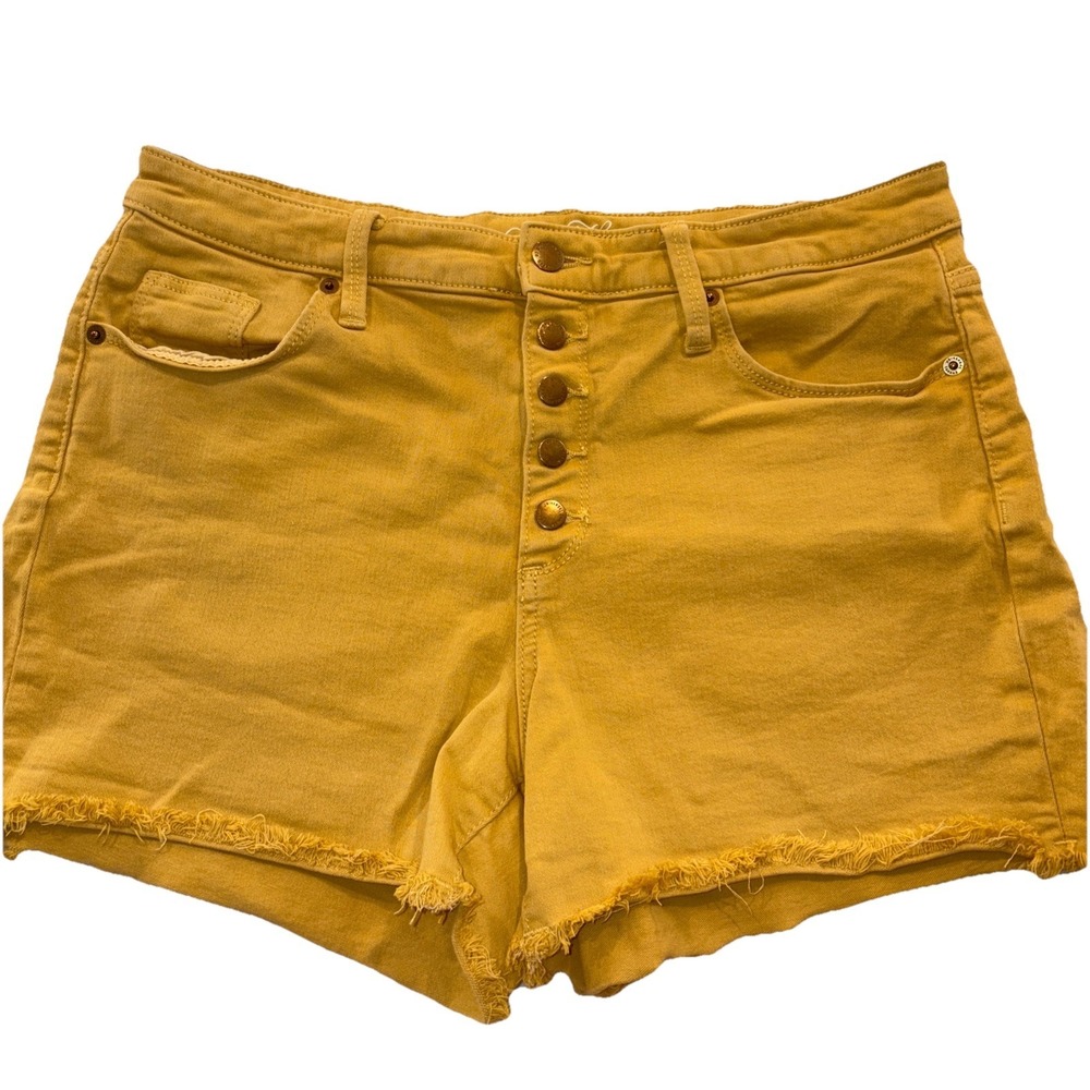 Universal Thread Women's Cut Off Shorts‎ Size 12 Mustard Yellow Denim Pockets